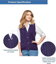 Load image into Gallery viewer, Womens Button Front Cable Knit Cardigan Sweater Vest