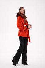 Load image into Gallery viewer, Saga®Furs Silver Fox Wool Alpaca Coat