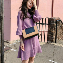 Load image into Gallery viewer, French style orange sweater skirt for fall and winter