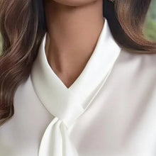 Load image into Gallery viewer, Women's Ribbon Detail Blouse, Lightweight Business Casual Shirt