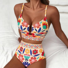 Load image into Gallery viewer, Women's Floral Print High-Waist U-Wire Bikini Set