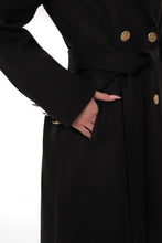 Load image into Gallery viewer, Vivian Tailored Cashmere Wool Coat in Black