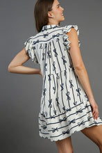 Load image into Gallery viewer, Full Size Ribbon Collared Mini Dress Elegant Plus Size Ruffled Dress