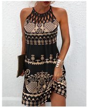 Load image into Gallery viewer, Fashion Print Dress Casual Halterneck Dresses For Women Summer Clothes