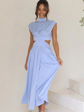 Load image into Gallery viewer, Modern Cutout Mock Neck Sleeveless Ruched Dress Elegant Dress For Women