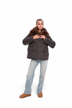 Load image into Gallery viewer, Elisa Genuine Polar Fox Fur Cashmere Effect Down Coat