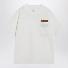 Load image into Gallery viewer, Bottega Veneta Women Ivory T-Shirt With Interwoven Pattern Patch