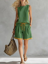 Load image into Gallery viewer, Solid Color Loose Casual Vest and Shorts Set