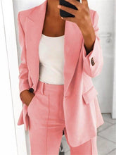 Load image into Gallery viewer, Lapel Blazer & Slim-Fit Trousers Two-Piece Suit – 10 Colors XS–5XL