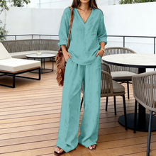 Load image into Gallery viewer, Long Sleeve Top & Full-Length Pants Two-Piece Set – 9 Colors S–3XL