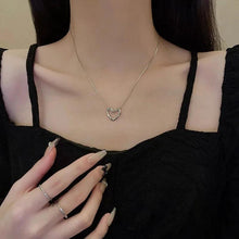 Load image into Gallery viewer, Stainless Steel Twist Hollow Heart Necklace - Clavicle Chain