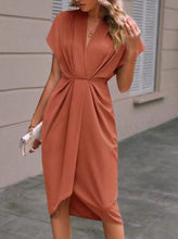 Load image into Gallery viewer, Pleated A-Line Midi Dress – V-Neck Sleeveless Summer Dress