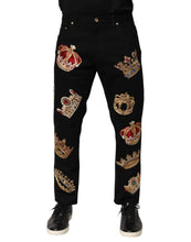 Load image into Gallery viewer, Dolce & Gabbana Black Baroque Royal Men Dress Trouser Pants
