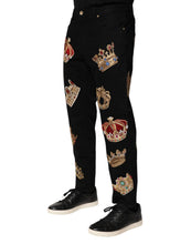 Load image into Gallery viewer, Dolce & Gabbana Black Baroque Royal Men Dress Trouser Pants