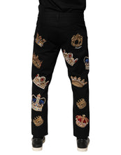 Load image into Gallery viewer, Dolce & Gabbana Black Baroque Royal Men Dress Trouser Pants