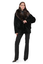 Load image into Gallery viewer, Modena Genuine Astrakhan Polar Fox Trim Coat
