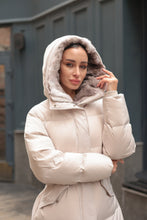 Load image into Gallery viewer, Arden Genuine Rex Rabbit Fur Down Insulated Coat