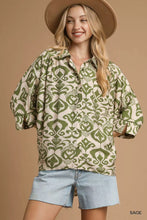 Load image into Gallery viewer, Umgee Abstract Print Button-Up Oversized Shirt