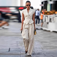 Load image into Gallery viewer, Women’s Elegant Sleeveless Waist-Cinching Two Piece Suit Set