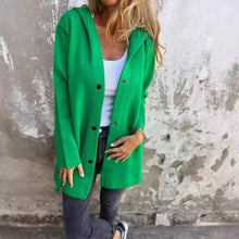 Load image into Gallery viewer, MANDOTOS Hooded Cardigan Single-Breasted Loose Red Jacket