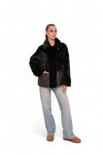 Load image into Gallery viewer, Kaia Eco-Fur Down Fill Coat in Black