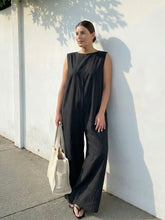 Load image into Gallery viewer, Women's Wide-Leg Jumpsuit | Loose Solid Color Casual One-Piece in Black | S–XXL