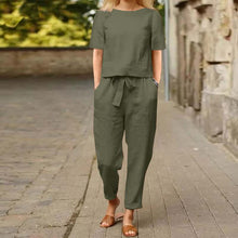 Load image into Gallery viewer, Wide-Leg Pants Two-Piece Set – Solid Color Casual Lounge Suit