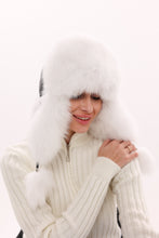 Load image into Gallery viewer, Genuine Polar Fox Fur Genuine Leather Hat