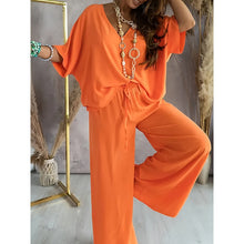 Load image into Gallery viewer, Women’s Lounge Set with Wide Leg Pant