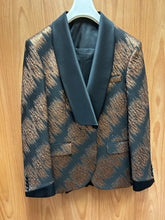 Load image into Gallery viewer, Moda Color Exclusive Black/Gold 3-Piece Slim Fit Turkish Suit