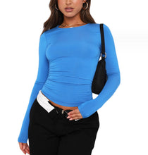 Load image into Gallery viewer, Slim Fit Long Sleeve Shirt | Women's Casual Crop Tops