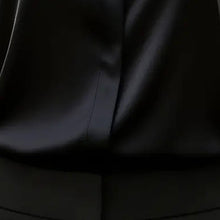 Load image into Gallery viewer, Loose Fit Satin Blouse — V-Neck Long Sleeve Tunic Top for Office & Casual Wear