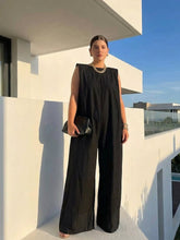 Load image into Gallery viewer, Women's Wide-Leg Jumpsuit | Loose Solid Color Casual One-Piece in Black | S–XXL
