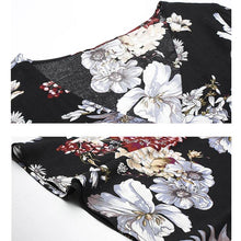 Load image into Gallery viewer, Floral Summer Beach Dress With V Neck Elastic Waist Dresses For Women