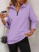 Load image into Gallery viewer, Women's Zipper Turtleneck Pullover Sweatshirt – Loose Long Sleeve