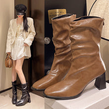 Load image into Gallery viewer, Large Size Women’s High Heel Plus-Width Ankle Boots – Autumn/Winter