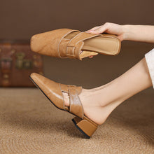 Load image into Gallery viewer, Retro Closed Toe Half Slippers | Women’s Low Heel Summer Sandals