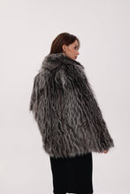 Load image into Gallery viewer, Reversible Genuine Silver Fox Down Fill Coat