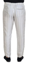 Load image into Gallery viewer, Dolce & Gabbana White Stripes Silk Lounge Trouser Pants