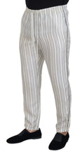 Load image into Gallery viewer, Dolce & Gabbana White Stripes Silk Lounge Trouser Pants