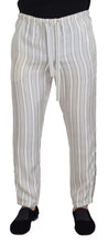 Load image into Gallery viewer, Dolce & Gabbana White Stripes Silk Lounge Trouser Pants