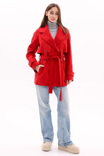 Load image into Gallery viewer, Karina Midi Cashmere Wool Blend Coat In Ruby