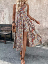 Load image into Gallery viewer, Women's Printed V-Neck Sleeveless Jumpsuit | Vacation Chic