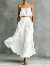 Load image into Gallery viewer, Women’s Two-Piece Flared Skirt Set – High-Waist Elegant Outfit