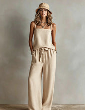 Load image into Gallery viewer, Women's Spaghetti Strap Cami Top & Wide-Leg Pants Two-Piece Set