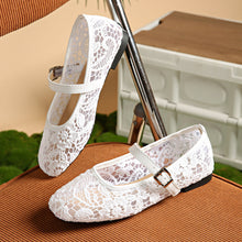 Load image into Gallery viewer, Women's Breathable Lace Flat Mary Jane Pumps