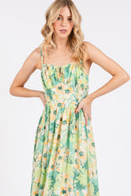 Load image into Gallery viewer, New Summer Floral Smocked Back Ruffled Hem Maxi Cami Dress – Bohemian Elegance, Feminine, Flowy, Comfortable, Effortlessly Chic