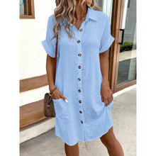 Load image into Gallery viewer, Women’s Ruffle Hem Shirt Dress – Loose Fit Summer Holiday Style
