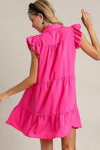 Load image into Gallery viewer, Pink Full Size Ruffle Cap Sleeve Dress Plus Size Elegant & Timeless Classic Design Dress