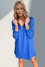 Load image into Gallery viewer, Double Take Textured Zip Long Sleeve Dress Classic Zip-Up Dress for Women Comfortable Outdoor Dress